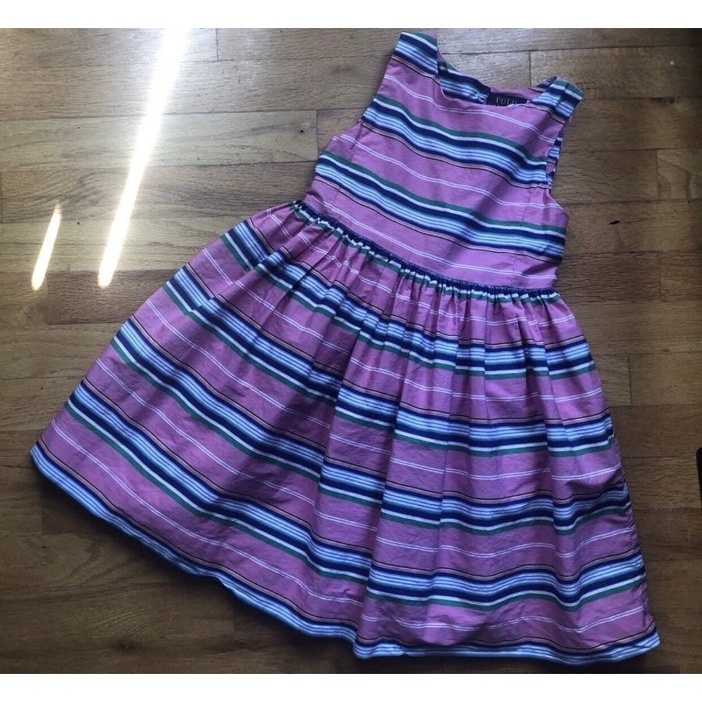 Polo Size 6 Striped Pink Dress